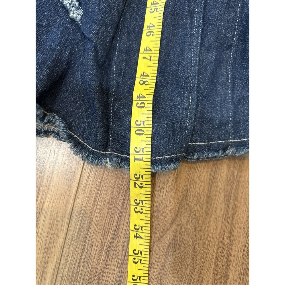 Cynthia Ashby Denim DusterJacket /dress Artsy Asymmetrical Distressed Lagenlook - Picture 8 of 12